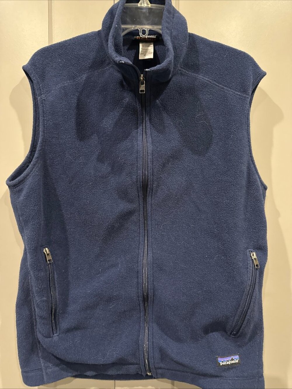 Patagonia Synchilla Vest Mens Large Navy Blue Zip Fleece Outdoors Gorpcore